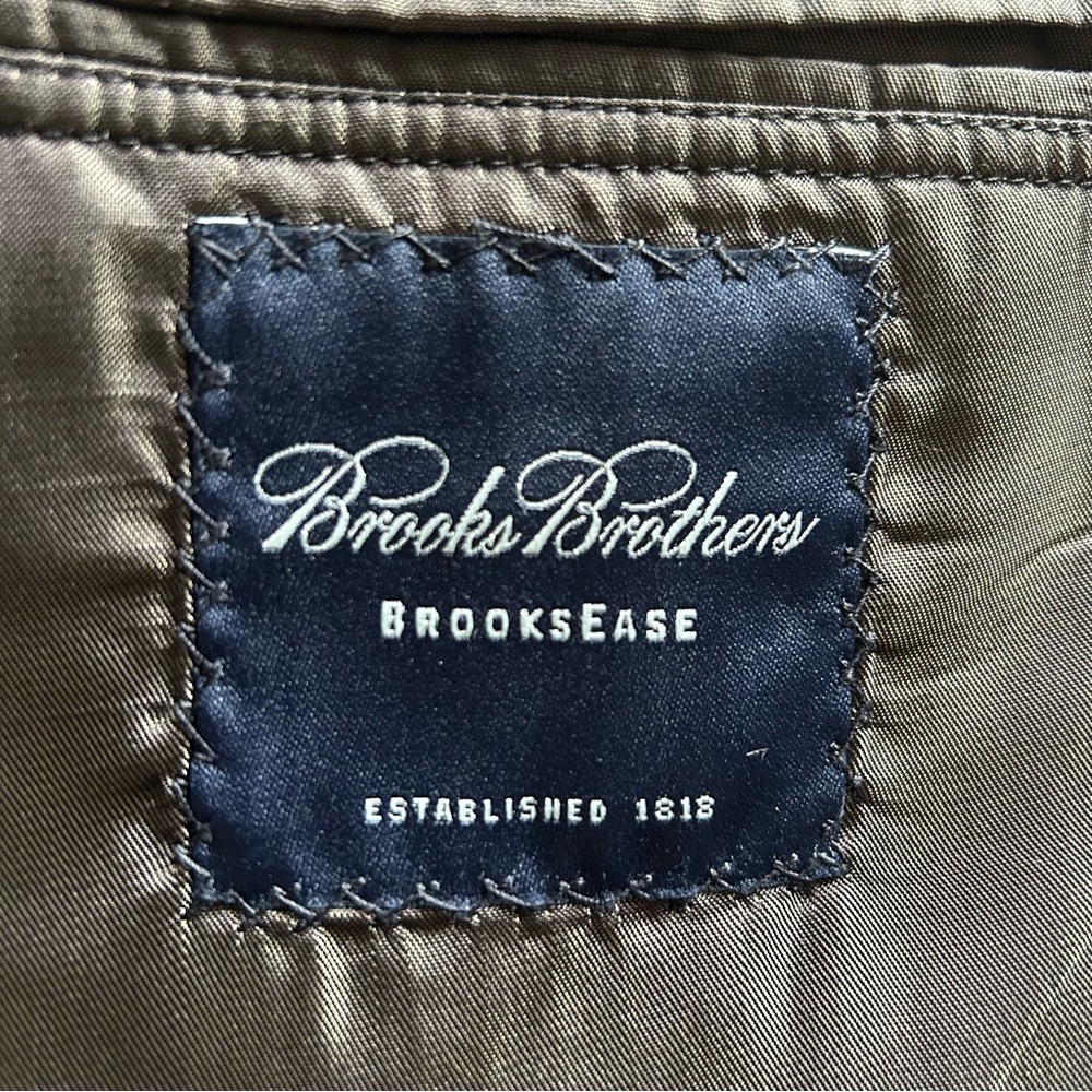 BROOKS BROTHERS Brooksease Blazer Jacket Dark Gray Pinstripe 100% Wool 44R - Picture 4 of 6
